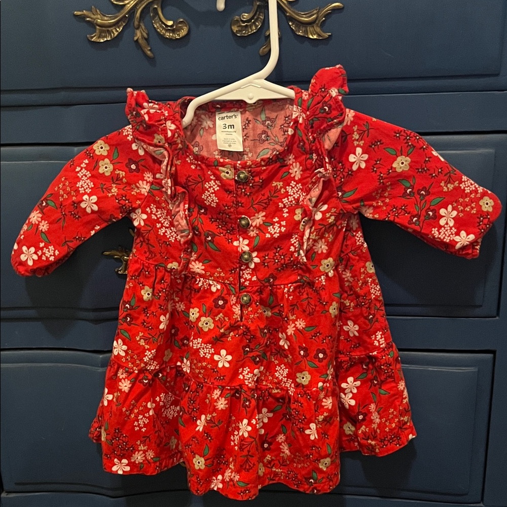 Carter's Vibrant Red Floral Baby Dress